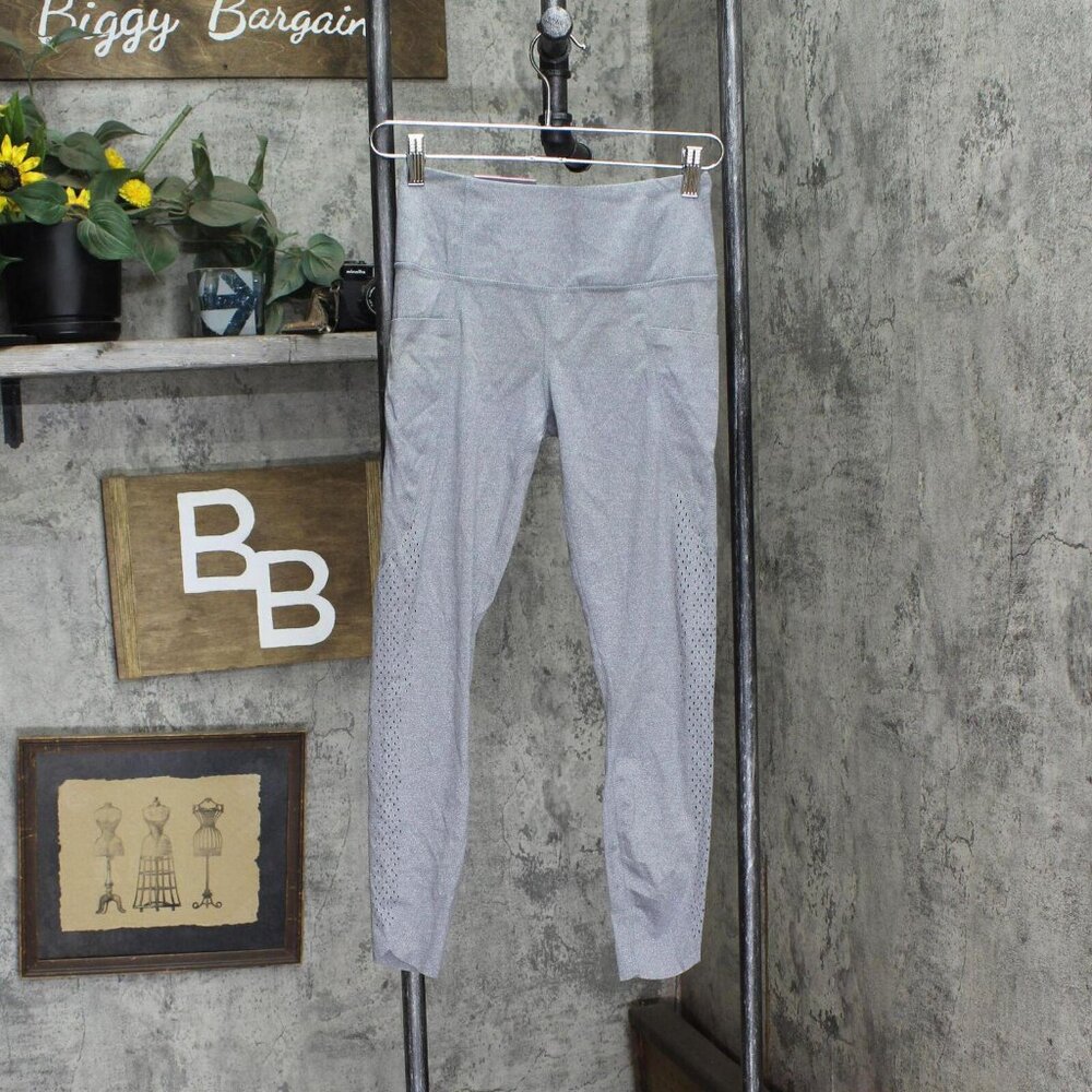 NWT Member's Mark Womens Everyday Perforated Leggings A21-0012 S Gray